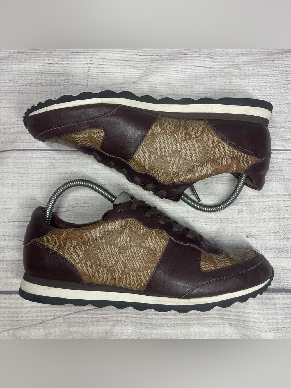 Coach Women’s 8.5 Mason Signature Jacquard Brown Shoes